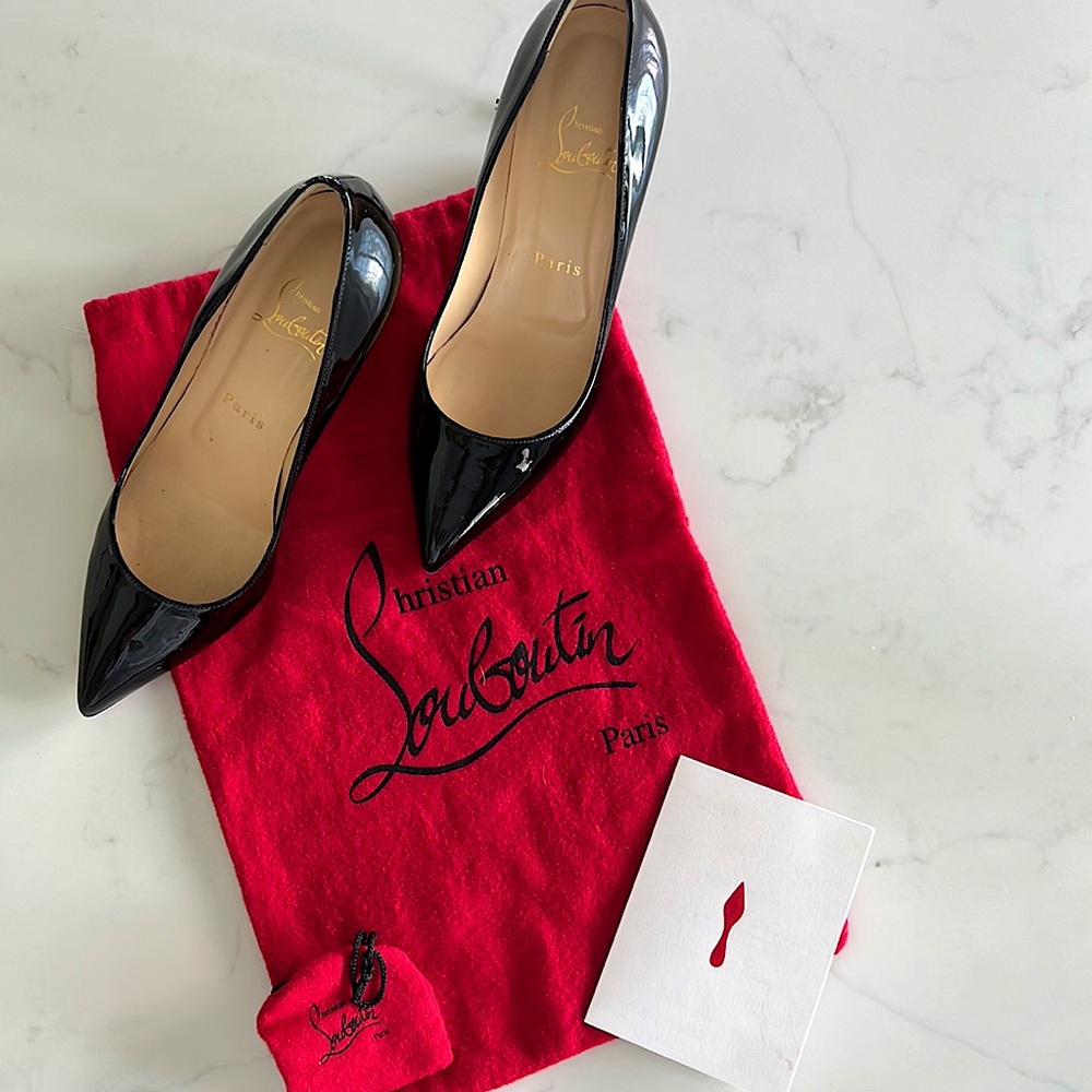 Christian Louboutin Black patent leather pumps!